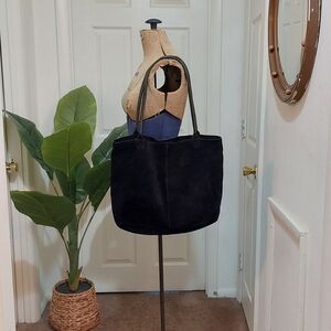 ASOS Black Suede Tote Bag with Shoulder Straps